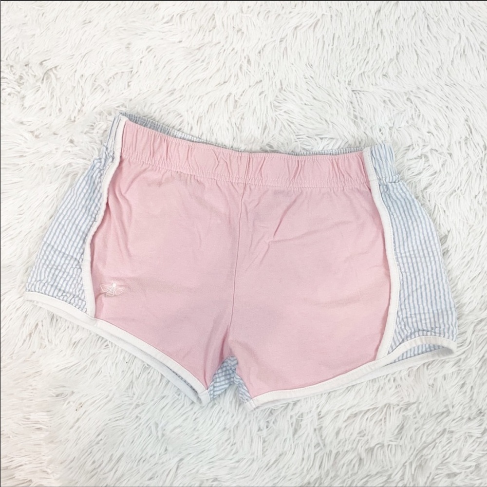 Lily Grace color block stripe seersucker shorts.